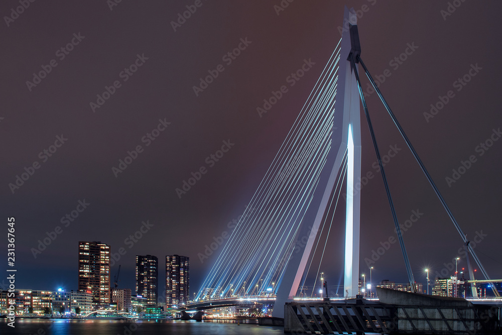 Obraz premium Erasmus bridge, Rotterdam