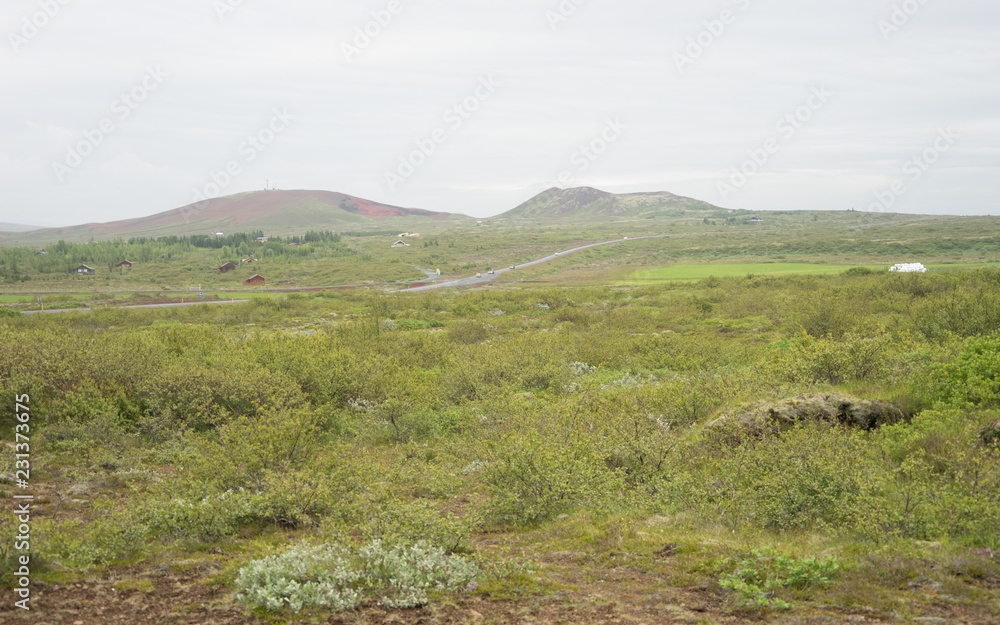 Landschaft am Kerið – Kratersee im Süd-Westen Islands