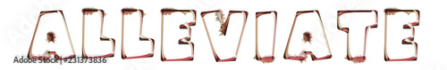Фотография Alleviate - artistic text written on white background