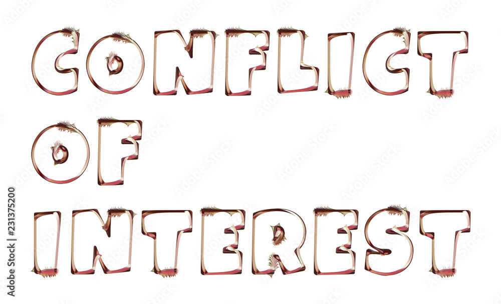 Conflict Of Interest - artistic text written on white background
