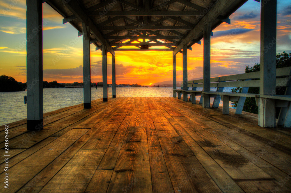 Sunset through the Dock