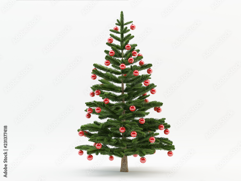 christmas tree with red balls christmas tree with red balls