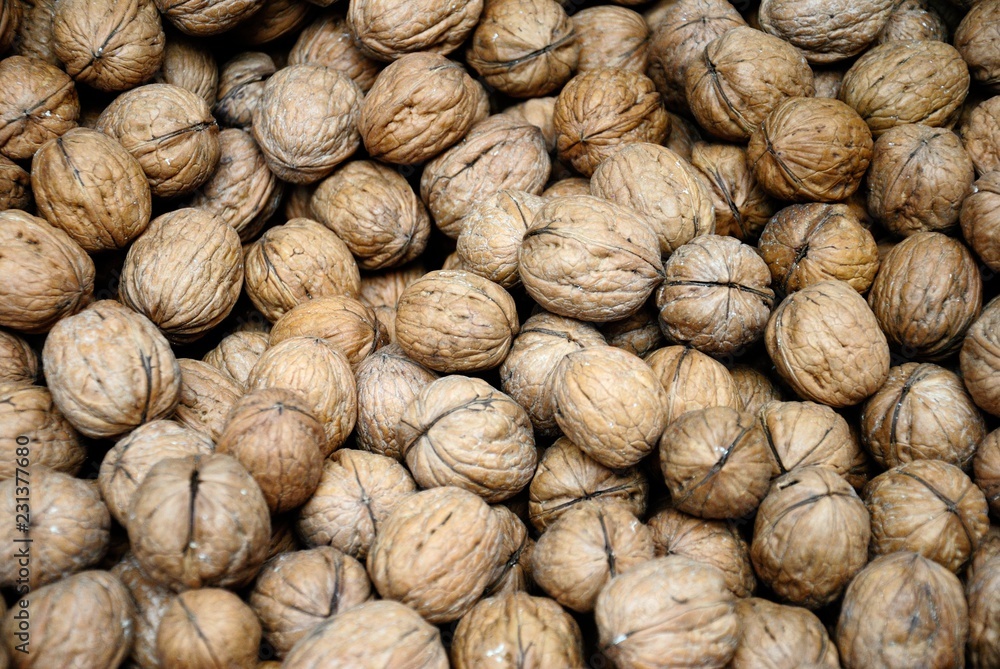 Organic walnuts at the farmers market in Trabzon, Turkey Organic walnuts at the farmers market in Trabzon, Turkey