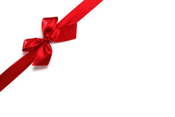 Decorative red satin bow