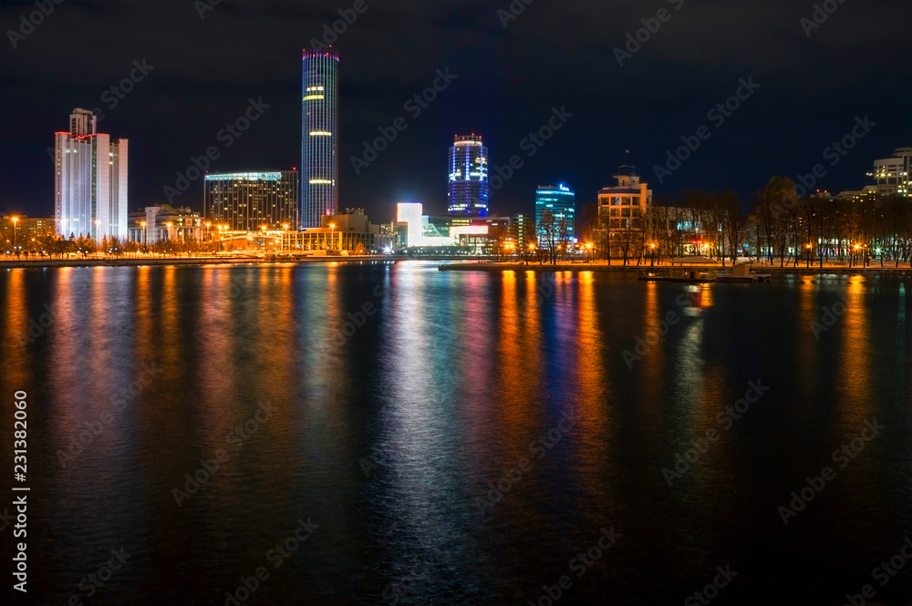 Obraz premium Night city Yekaterinburg