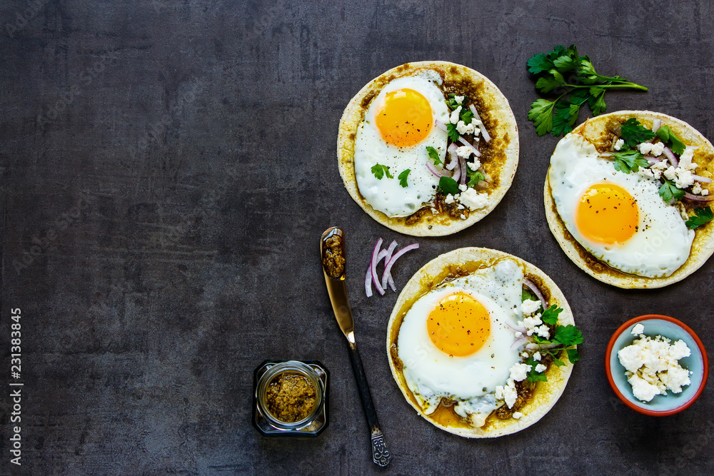 Tortillas with fried eggs