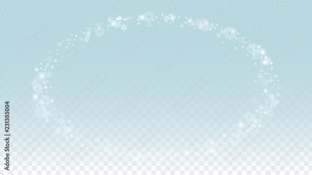 Christmas Vector Background with White Falling Snowflakes Isolated on Transparent Background. Realistic Snow Sparkle Pattern. Snowfall Overlay Print. Winter Sky. Design for Party Invitation. Christmas Vector Background with White Falling Snowflakes Isolated on Transparent Background. Realistic Snow Sparkle Pattern. Snowfall Overlay Print. Winter Sky. Design for Party Invitation.