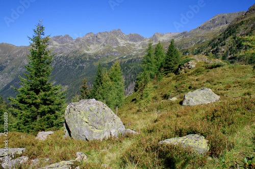 Obraz na płótnie Landscape of Lower Tauern (Niedere Tauern), with mount Torwart, Alps, Austria w salonie