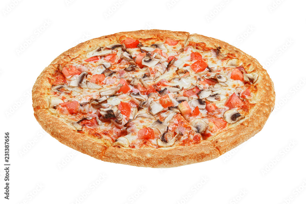 Italian pizza on a white background. isolate to create a pizza menu on the website or a printed menu.