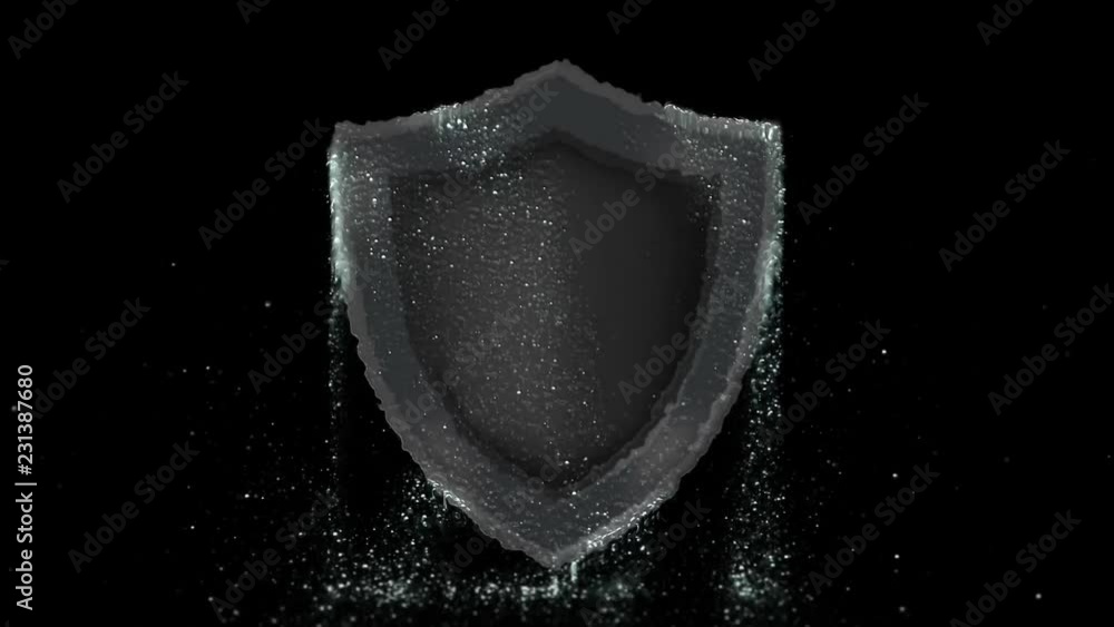 Animated Shield emerging from the liquid Animated Shield emerging from the liquid