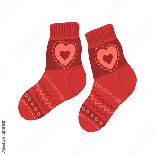 Red warm socks