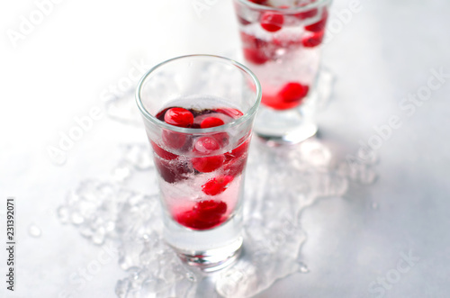Wallpaper Mural Cranberry Cocktail with Ice On White Background Torontodigital.ca