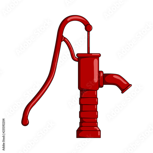 red water pump design isolated on white background