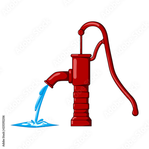water stream water pump design isolated on white background