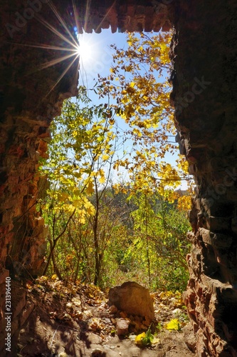 Remains of the castle of princes Koretsky, city of Rovno, Ukraine.  photo