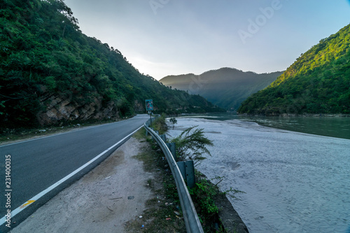 Sunset in Uttarakhand - Sand Beach in Rudraprayag photo