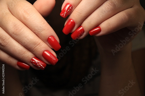 glamorous manicure design on trendy textural background