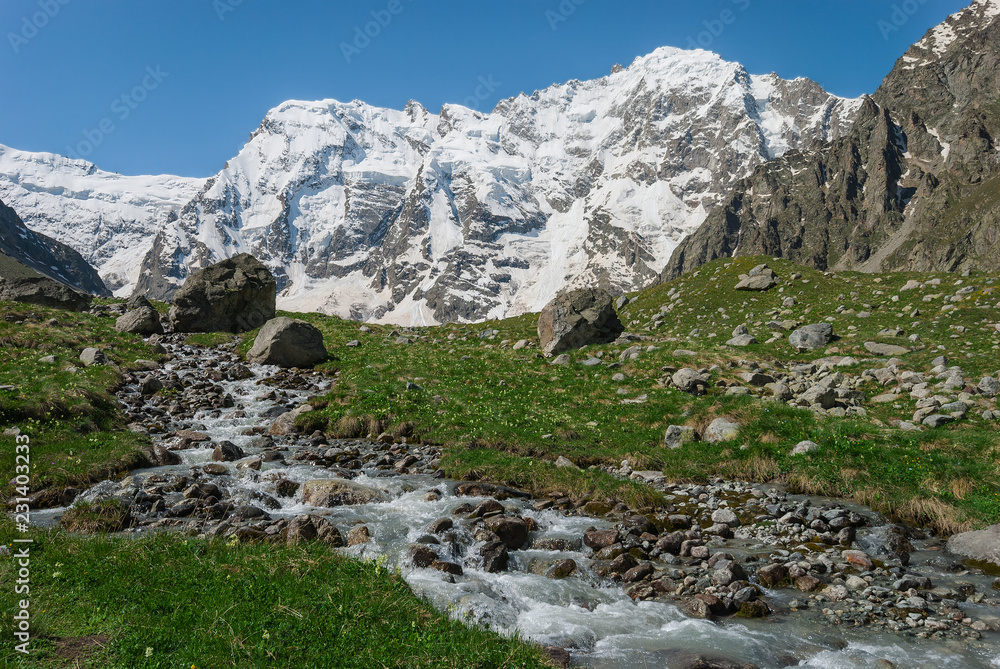 Valley in Caucasus mountains