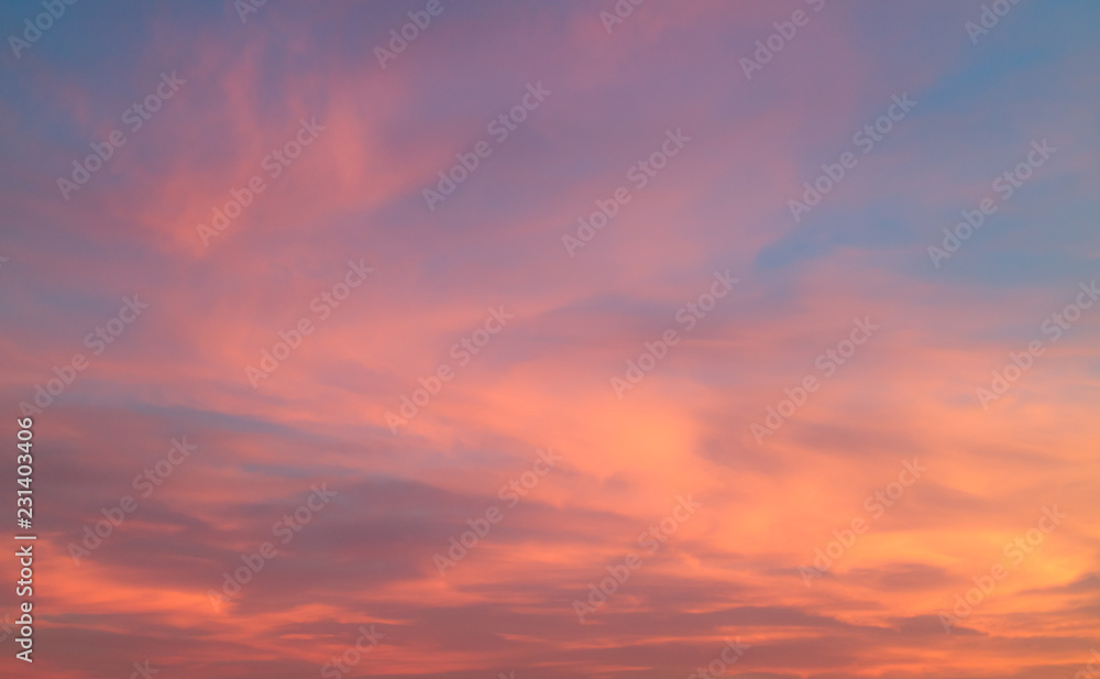 Beautiful pastel cloudy sunset - obrazy, fototapety, plakaty 