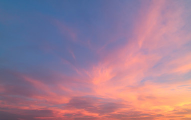 Beautiful pastel cloudy sunset
