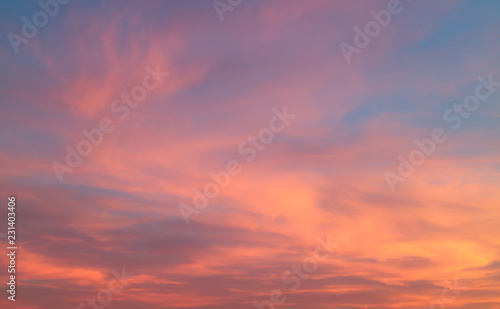 Beautiful pastel cloudy sunset
