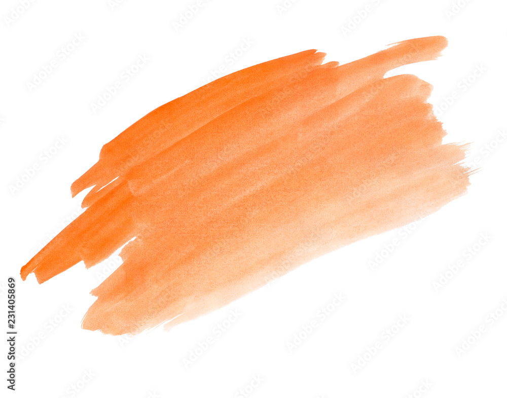 A fragment of the orange background painted with watercolors A fragment of the orange background painted with watercolors