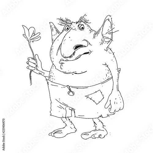 Lovely Troll Creature Mascot vector illustration clipart