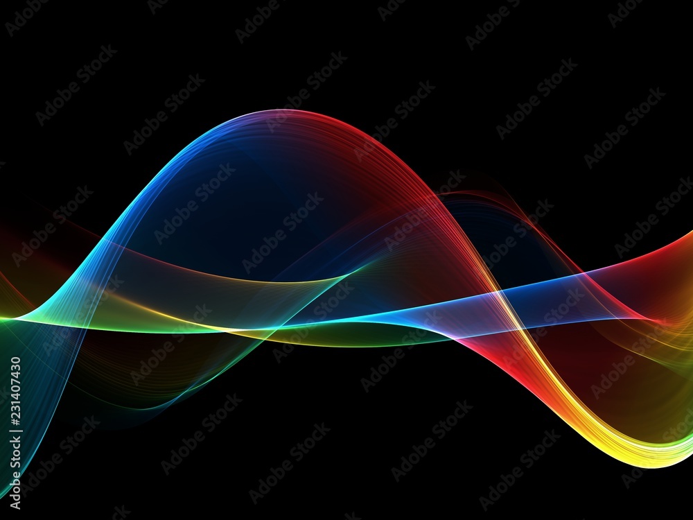Naklejka premium Abstract rainbow light wave futuristic background 