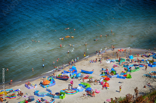 Fototapeta Naklejka Na Ścianę i Meble -  Baltic beach from cliff summer time