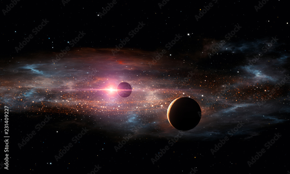 Extrasolar planets. Outer space - obrazy, fototapety, plakaty 