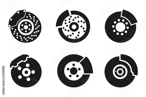 Brake pad icons parts for cars – stock vector