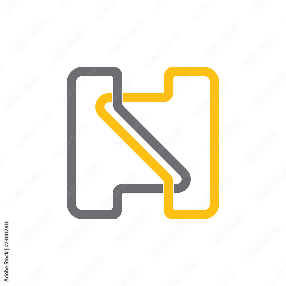 letter hs linked wire logo vector letter hs linked wire logo vector