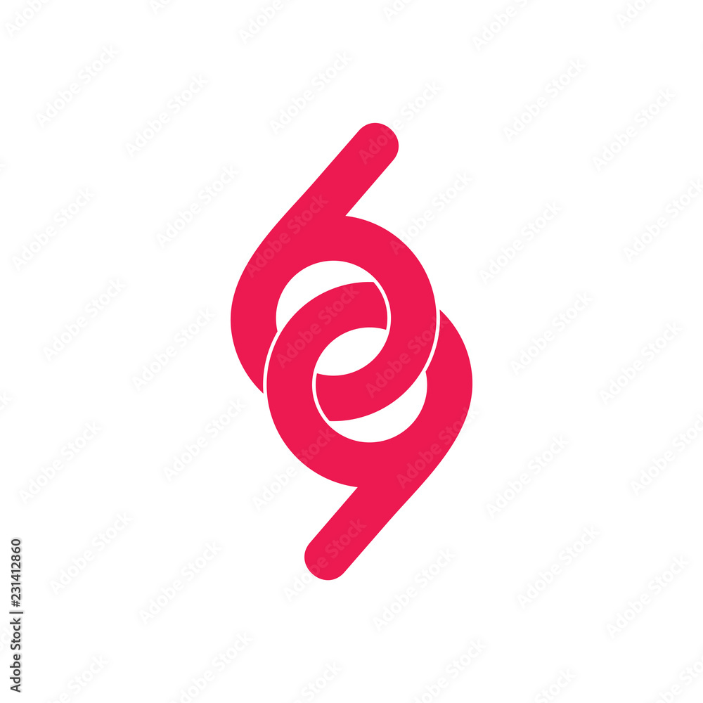number 69 linked flat logo vector number 69 linked flat logo vector
