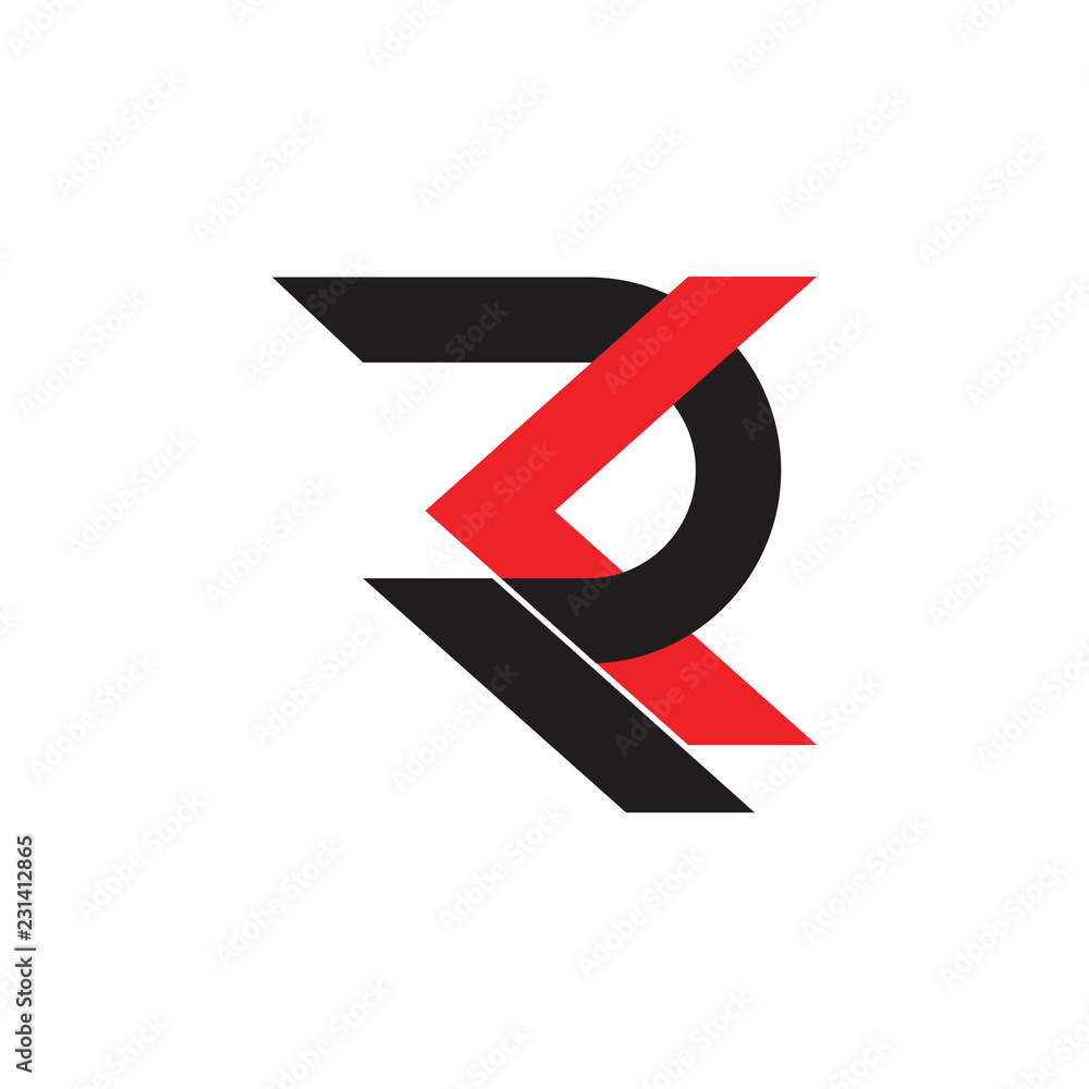 abstract letter rk geometric logo 