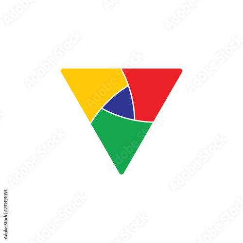 Free Download triangle curves geometric colorful logo - GFXLoad