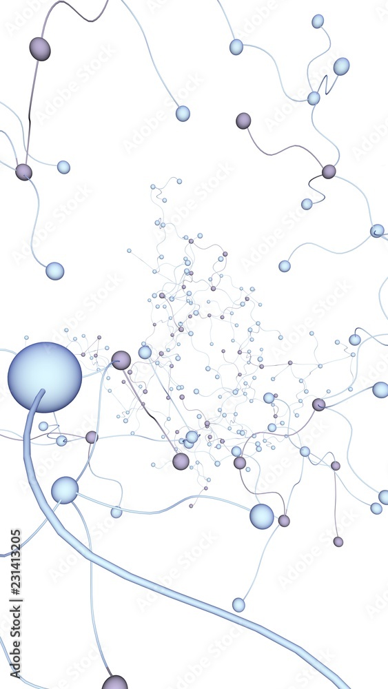 Neural network. Social network. Futuristic dna, deoxyribonucleic acid. Abstract molecule, cell illustration, mycelium. Light background. 3D illustration Neural network. Social network. Futuristic dna, deoxyribonucleic acid. Abstract molecule, cell illustration, mycelium. Light background. 3D illustration