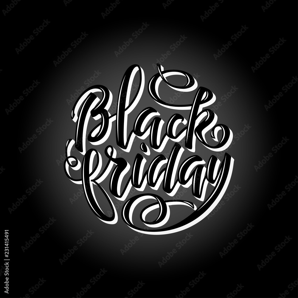 Obraz premium Black friday lettering vector