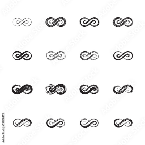 Black infinity, moebius or infinite vector symbol, logo, sign