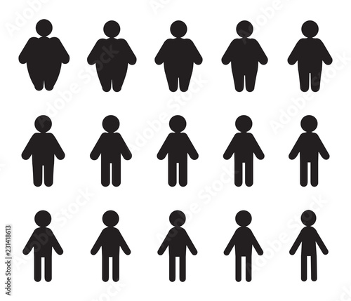 Vector People Pictograms with Fat to Thin Transformation