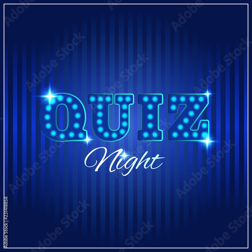 Trivia game or quiz show background with light bulbs
