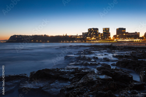 Newcastle Beach sunset - Newcastle New South Wales Australia. Newcastle is Australia's second oldest city and is located on the NSW coast. photo