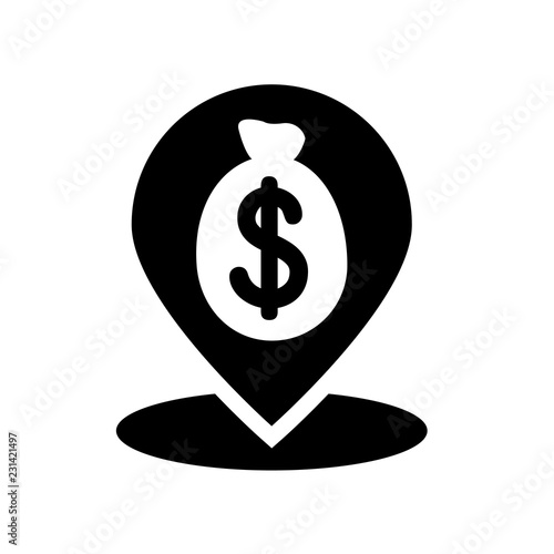 Bank Pin icon. Trendy Bank Pin logo concept on white background from Maps and Locations collection