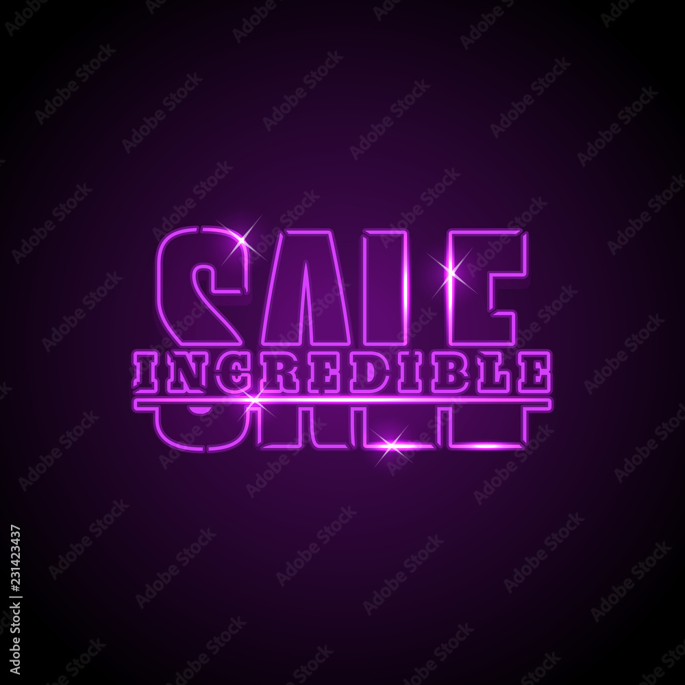Purple neon discount sale sign
