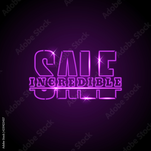 Purple neon discount sale sign