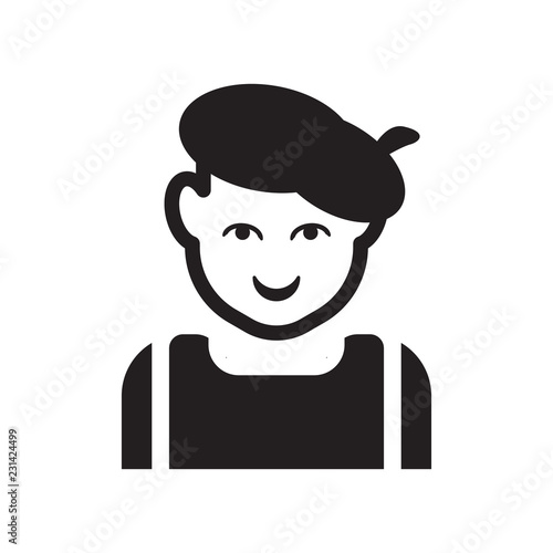 Man with beret icon. Trendy Man with beret logo concept on white background from People collection