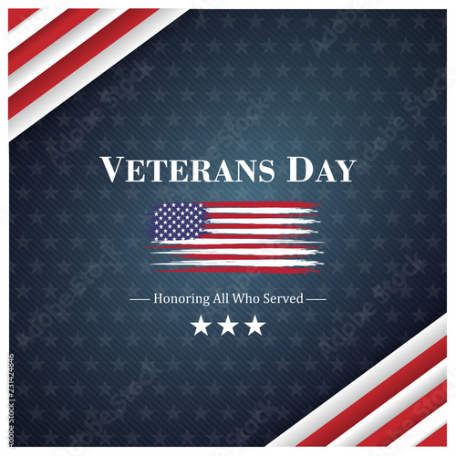 veterans day, November 11, honoring all who served, posters, modern design vector illustration