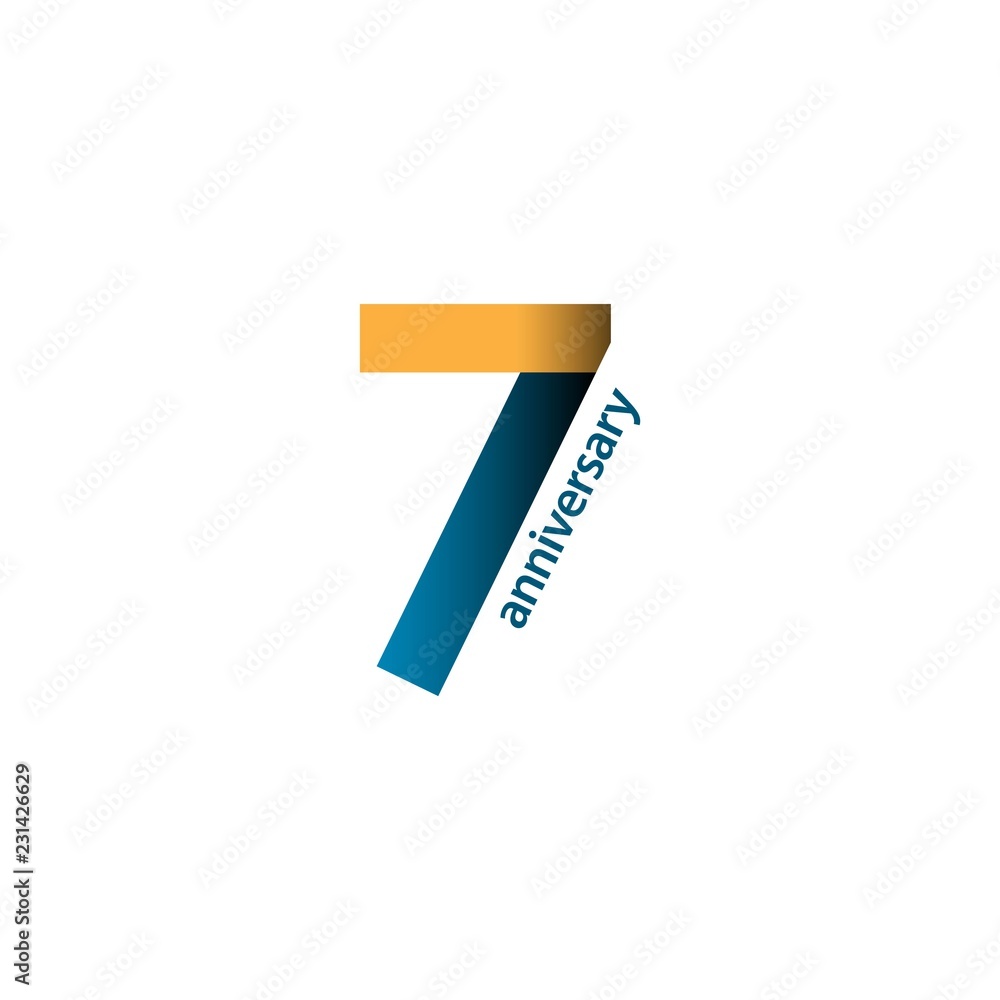 7 Year Anniversary Vector Template Design Illustration 7 Year Anniversary Vector Template Design Illustration