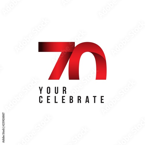 70 Year Anniversary Vector Template Design Illustration
