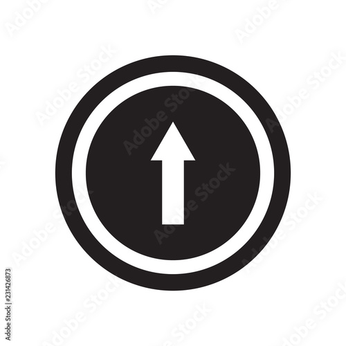 Ahead only sign icon. Trendy Ahead only sign logo concept on white background from Traffic Signs collection