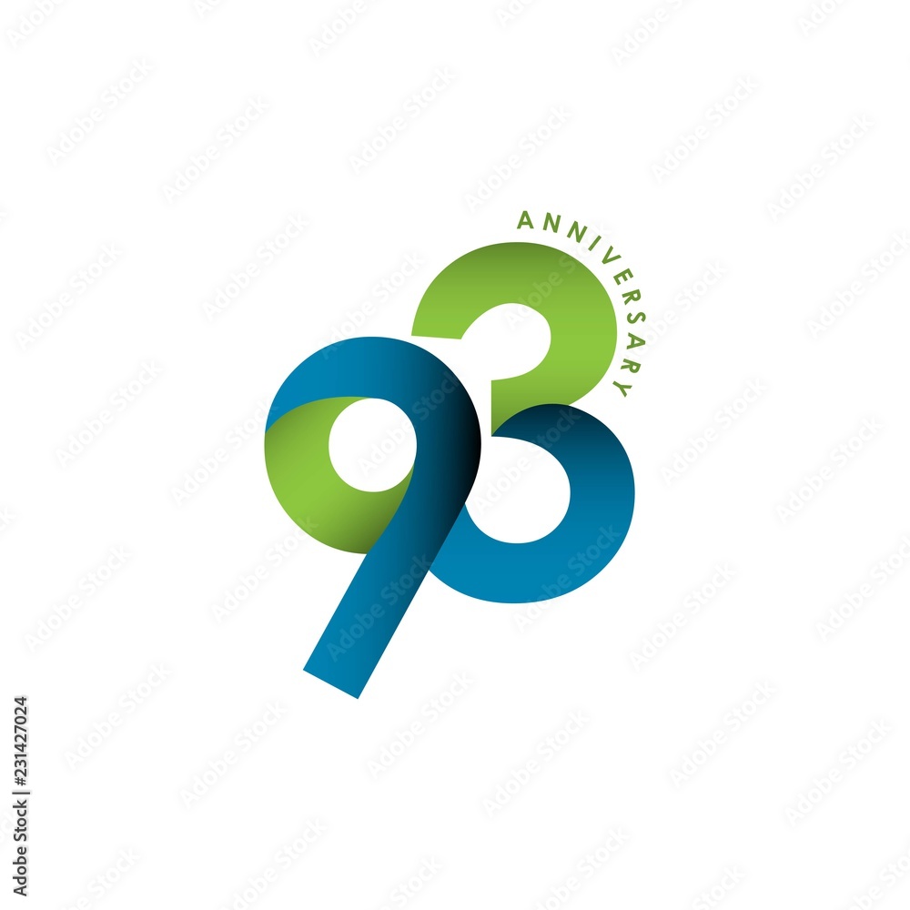 93 Year Anniversary Vector Template Design Illustration 93 Year Anniversary Vector Template Design Illustration